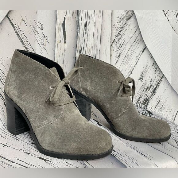 FRANCO SARTO Nashville Gray Suede Ankle Bootie Size 7.5 - Picture 2 of 7